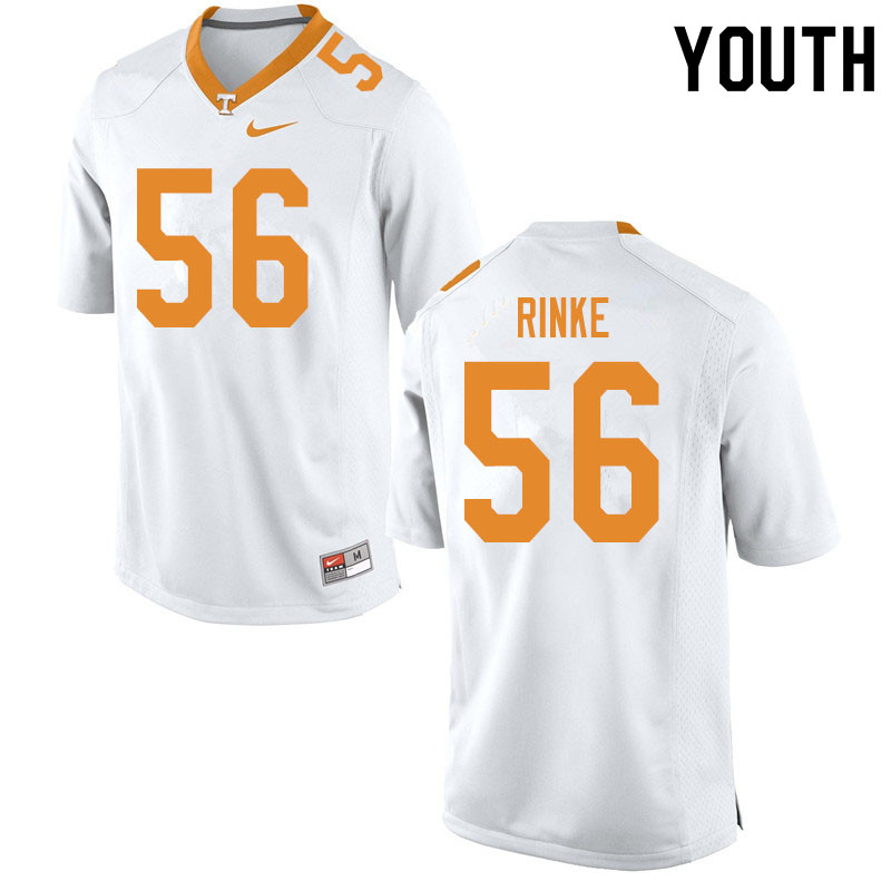 Youth #56 Ethan Rinke Tennessee Volunteers College Football Jerseys Sale-White - Click Image to Close